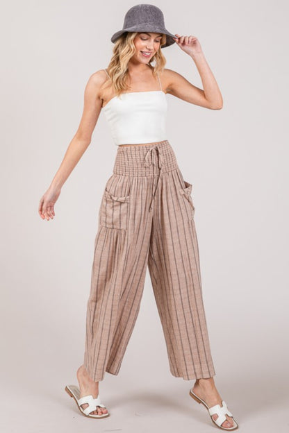 Sage + Fig Cotton Gauze Wash Stripe Pants