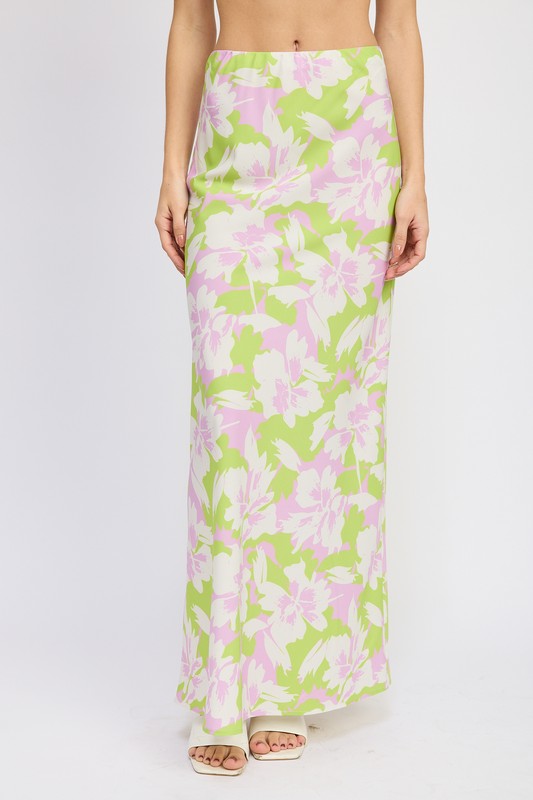 Maxi Floral Bias Skirt