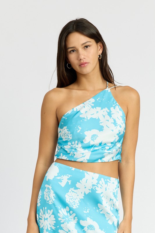 Wildflower Print One Shoulder Top