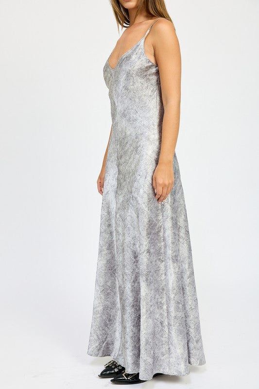 Cruched Velvet Maxi Dress