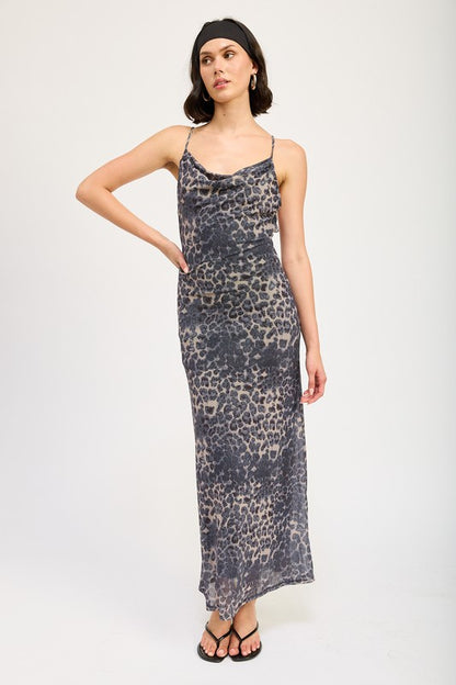 Slight Cowl Maxi Dress With Open Back