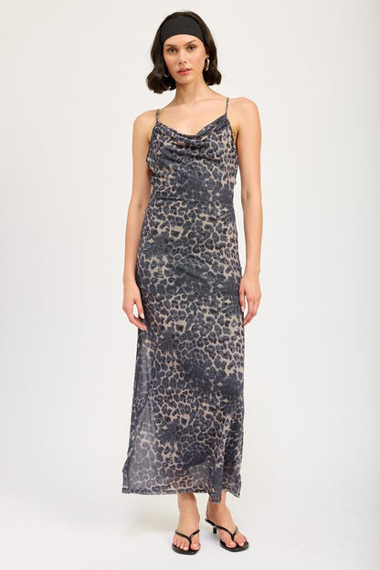 Slight Cowl Maxi Dress With Open Back