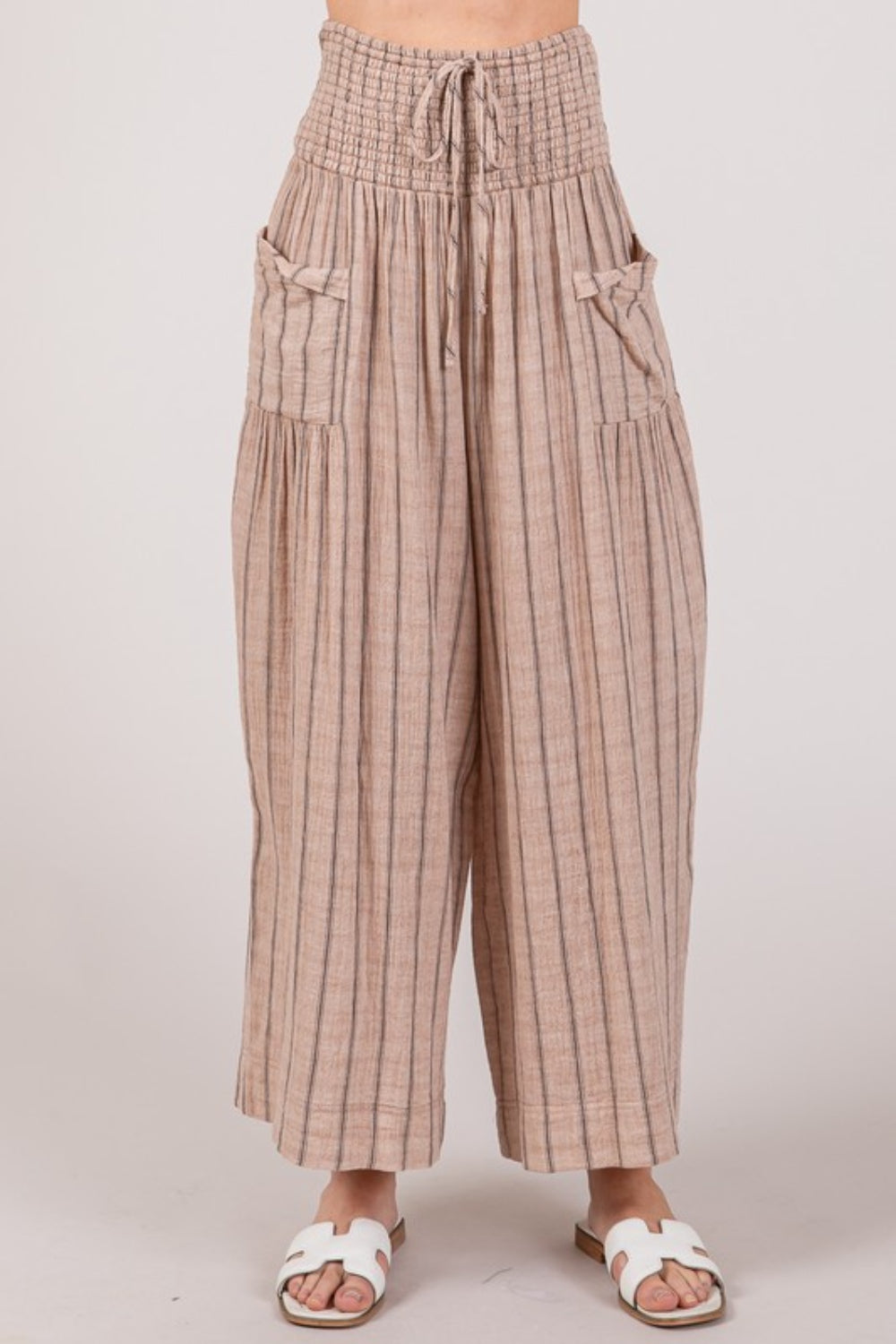 Sage + Fig Cotton Gauze Wash Stripe Pants